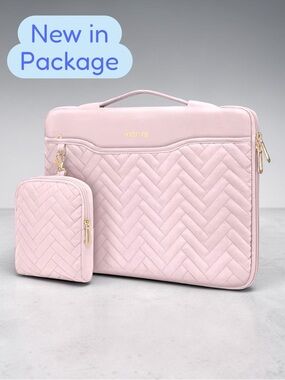 💻 MOSISO 13.3” Laptop Sleeve Case with Matching Small Pouch - Pink